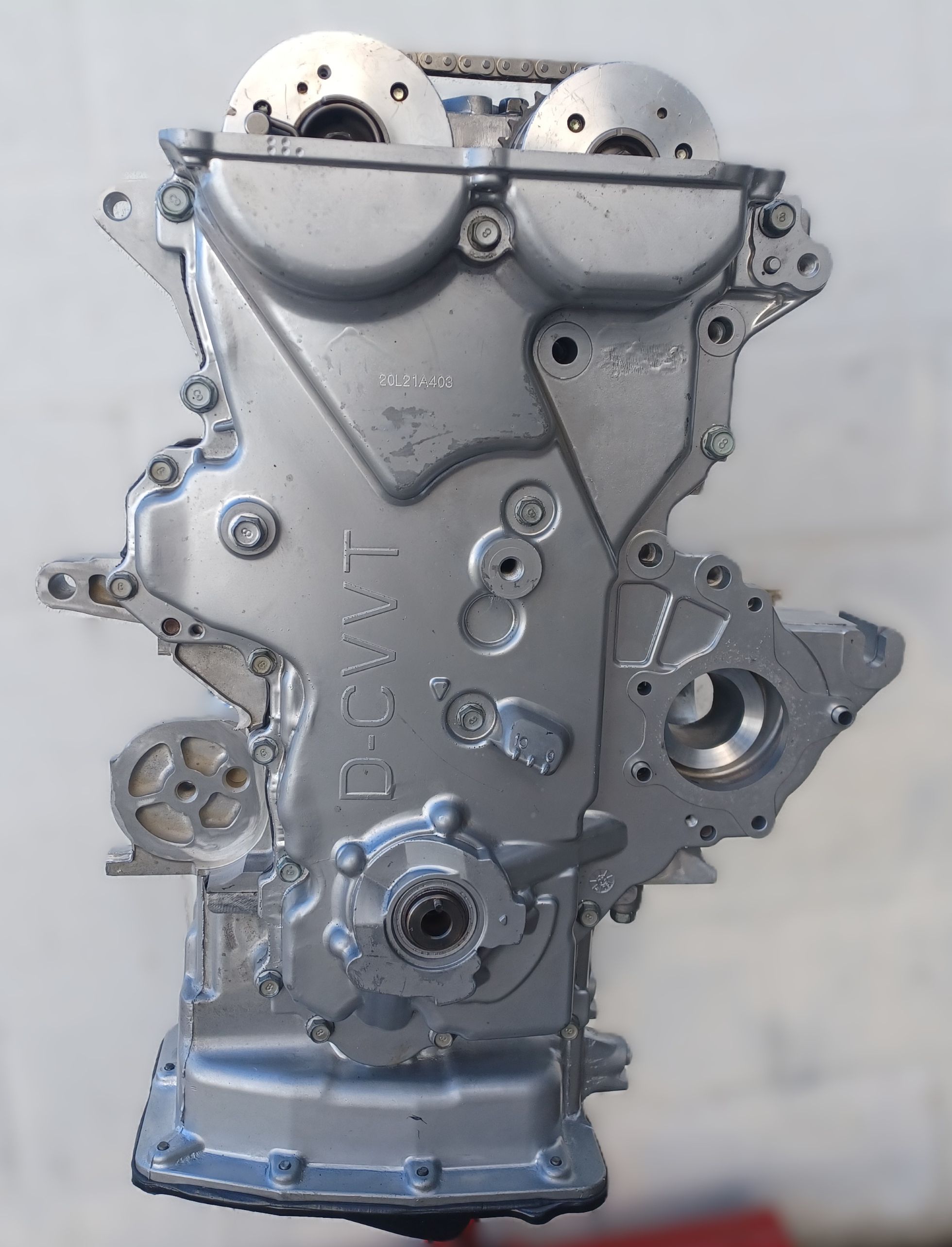 Rebuilt Kia engine close up