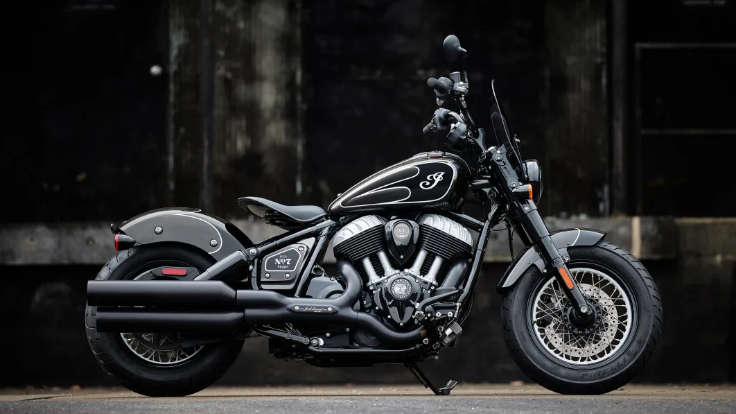 Jack Daniel’s Indian Chief Bobber Dark Horse motorcycle has whiskey in the paint