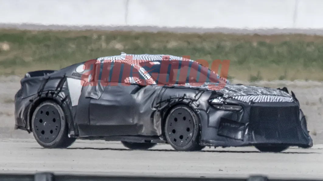 Ford Mustang road-going GT3 prototype spied: wide body, center-exit exhaust