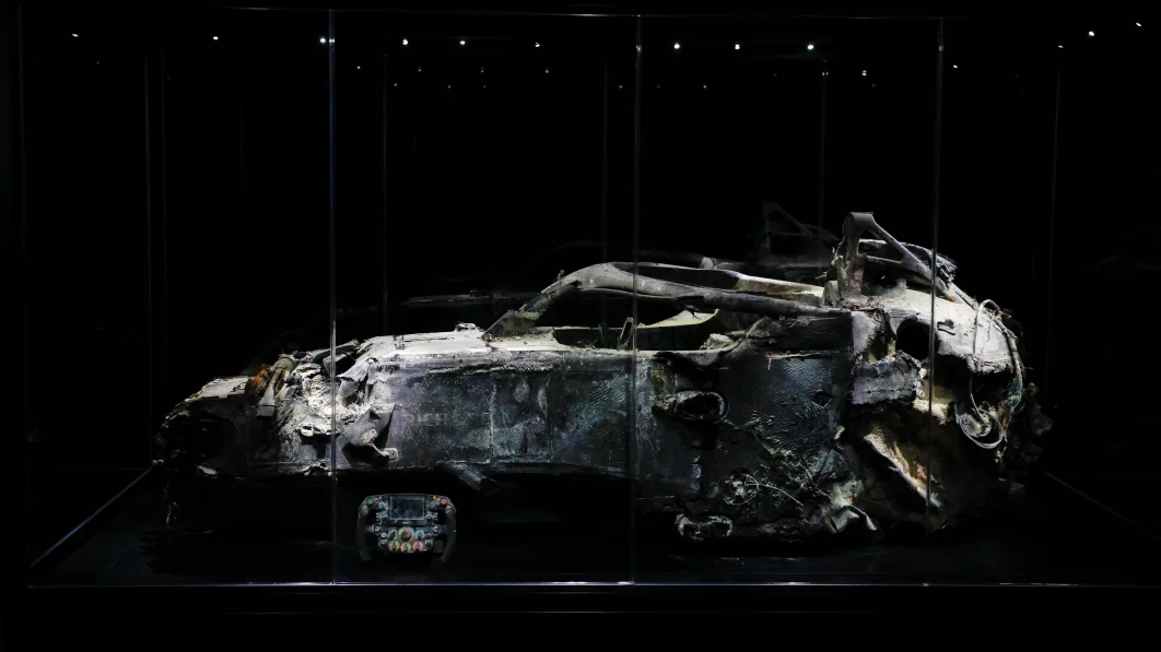 New F1 exhibition displays Romain Grosjeans burned-out car