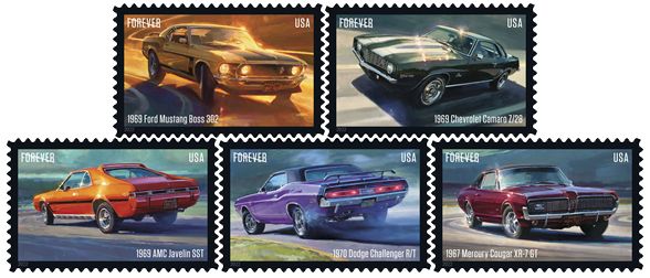 5 Classic Pony Cars Headed to Your Mailbox on New USPS Stamps