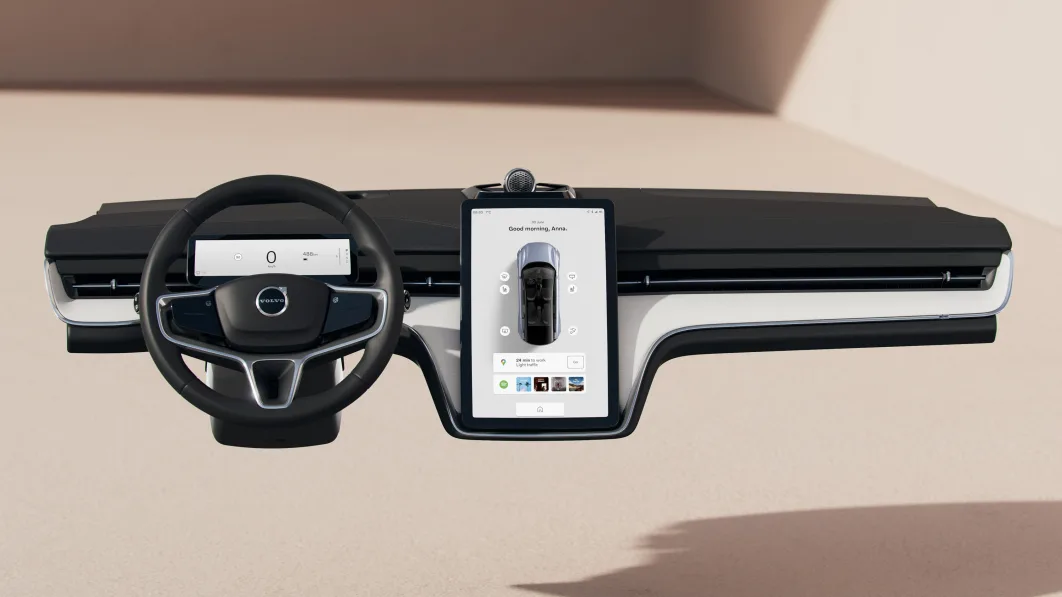 Volvo teases minimalist, no-button EX90 interior
