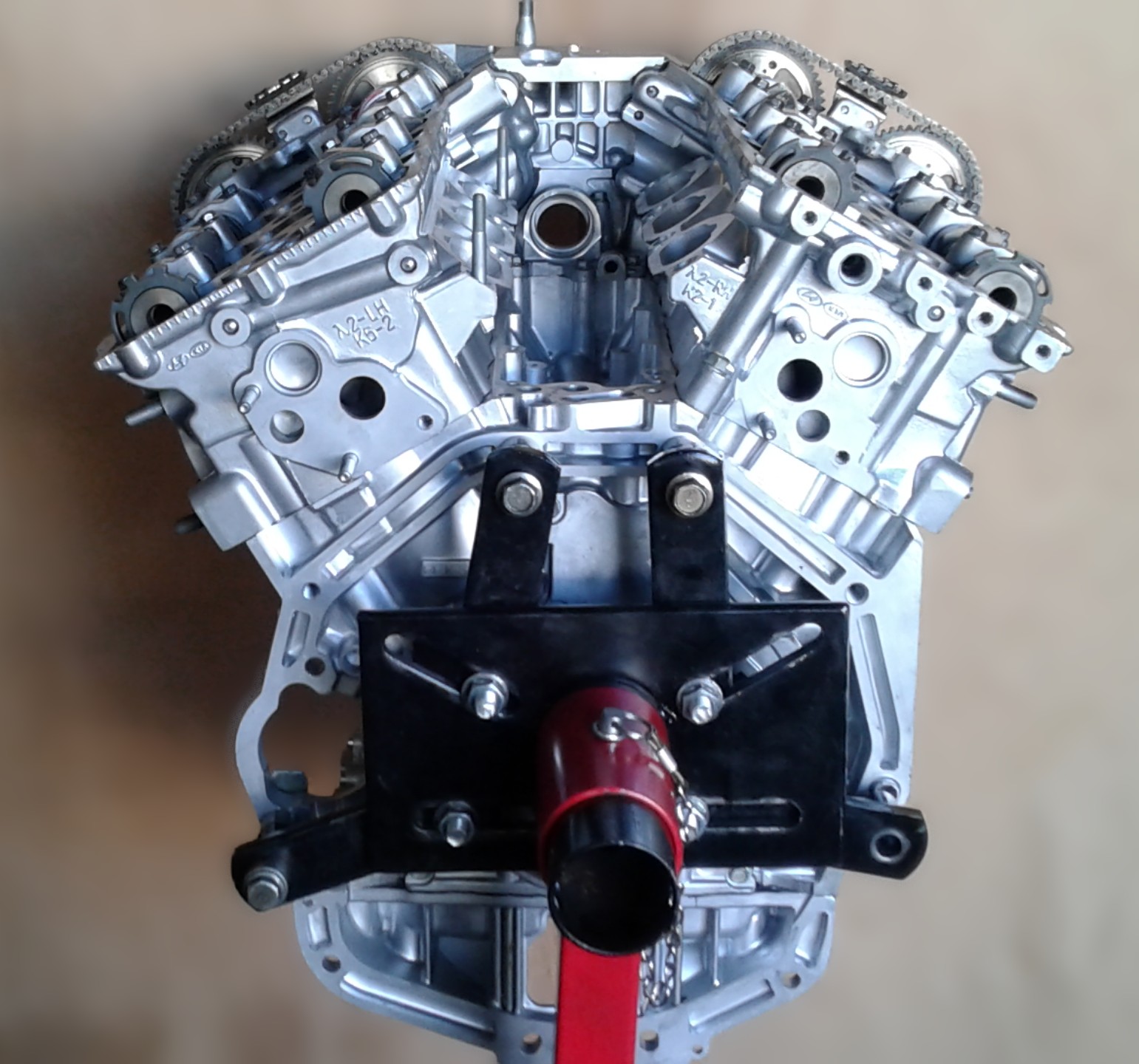 Rebuilt Hyundai Genesis G90 engine side view